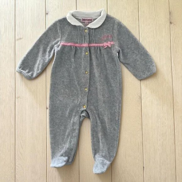 Juicy Couture Velour Footie 6-9 Months - Picture 1 of 10